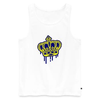 Crown Symbol - Men's Premium Organic Tank Top - white - Front - Michal (187cm)