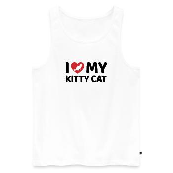 I Love my Kitty Cat - Männer Premium Bio Tank Top - Weiß - Vorne - AI Model Male 178 light (178cm)