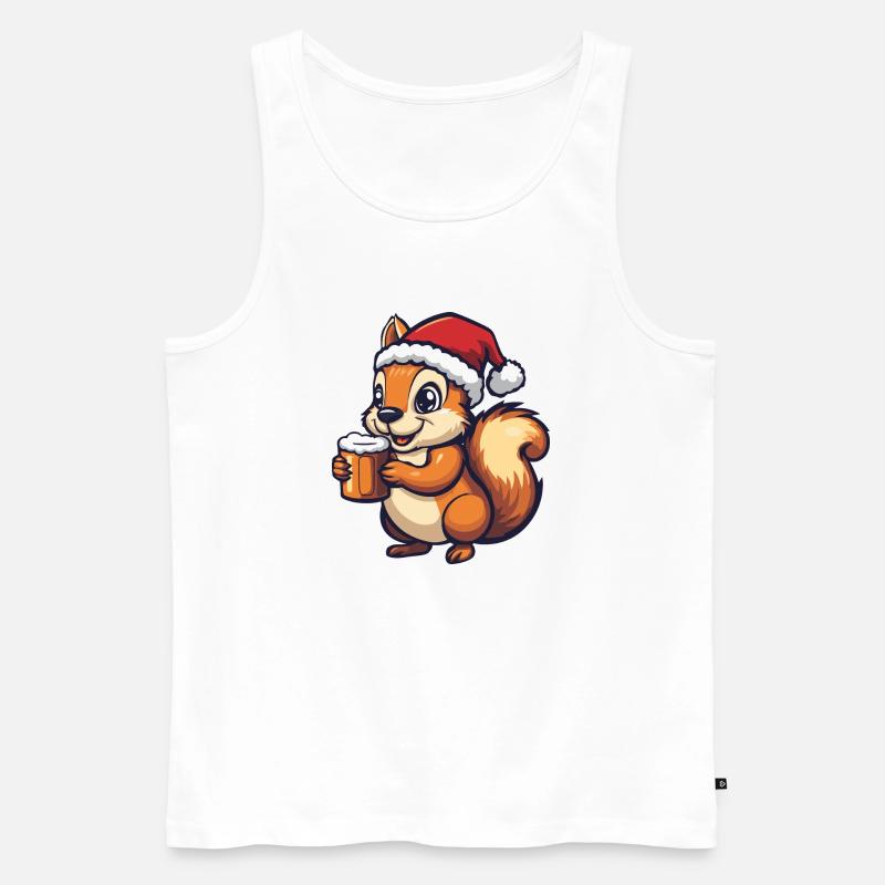 Eichhörnchen Weihnachten Bier - Männer Premium Bio Tank Top - Weiß