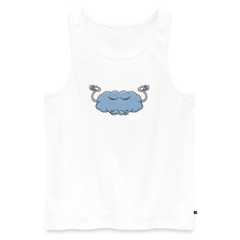 Cute cloud meditating - Men's Premium Organic Tank Top - white - Front - AI Model Male 178 light (178cm)
