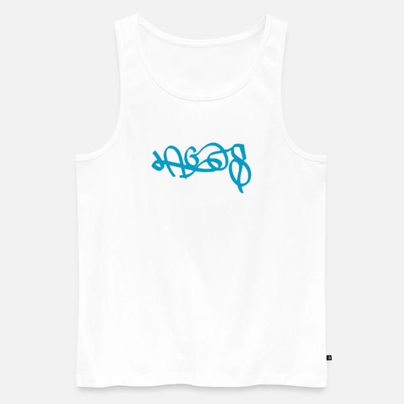 Abstrakter Lagos -Graffiti-Design - Männer Premium Bio Tank Top - Weiß