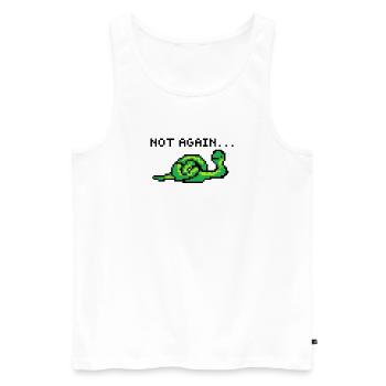Pixelart Schlange - Männer Premium Bio Tank Top - Weiß - Vorne - AI Model Male 178 light (178cm)