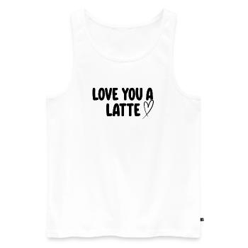 Love You A Latte – Jeu de mots sur le café - Débardeur bio Premium Homme - blanc - Devant - AI Model Male 178 light (178cm)