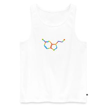 Regenbogenmolekülgeometrie – Seratonin - Männer Premium Bio Tank Top - Weiß - Vorne - AI Model Male 178 light (178cm)