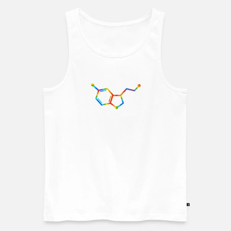 Regenbogenmolekülgeometrie – Seratonin - Männer Premium Bio Tank Top - Weiß