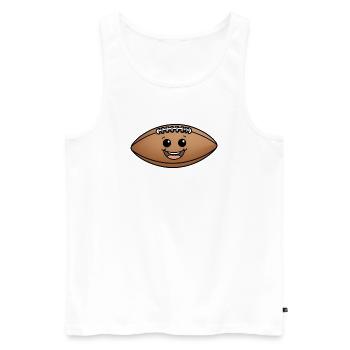 Balle Souriante Football de Dessin Animé - Débardeur bio Premium Homme - blanc - Devant - Michal (187cm)