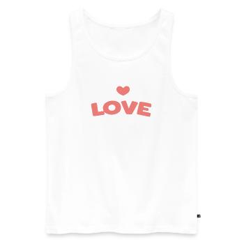 Amour Pastel: Lettrage Coeur - Débardeur bio Premium Homme - blanc - Devant - AI Model Male 178 light (178cm)