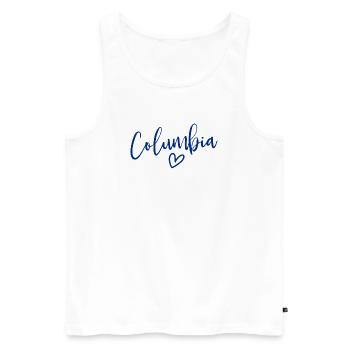 Columbia Cœur Femmes, Amour Columbia - Débardeur bio Premium Homme - blanc - Devant - AI Model Male 178 light (178cm)