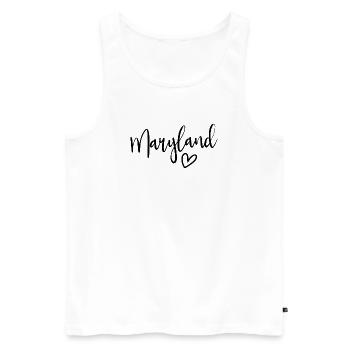 Maryland Heart Women’s Love Maryland - Débardeur bio Premium Homme - blanc - Devant - AI Model Male 178 light (178cm)