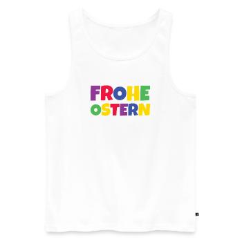 Frohe Ostern Bunte Schrift Typographie - Männer Premium Bio Tank Top - Weiß - Vorne - Michal (187cm)