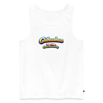 Chihuahua Tiny Dog Giant Personality - Men's Premium Organic Tank Top - white - Front - AI Model Male 178 light (178cm)