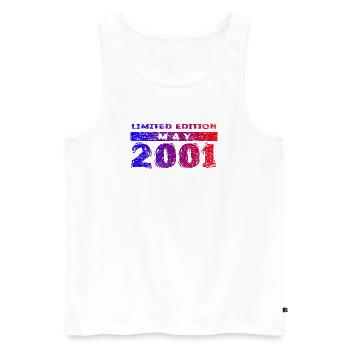 25e anniversaire Édition Limitée 05/2001 - Débardeur bio Premium Homme - blanc - Devant - Michal (187cm)