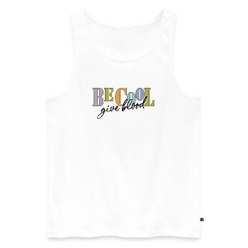 Be cool, give Blood! - Männer Premium Bio Tank Top - Weiß - Vorne - AI Model Male 178 light (178cm)