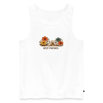Der kleine Gedanke | BEST FRIENDS - Männer Premium Bio Tank Top - Weiß - Vorne - AI Model Male 178 light (178cm)