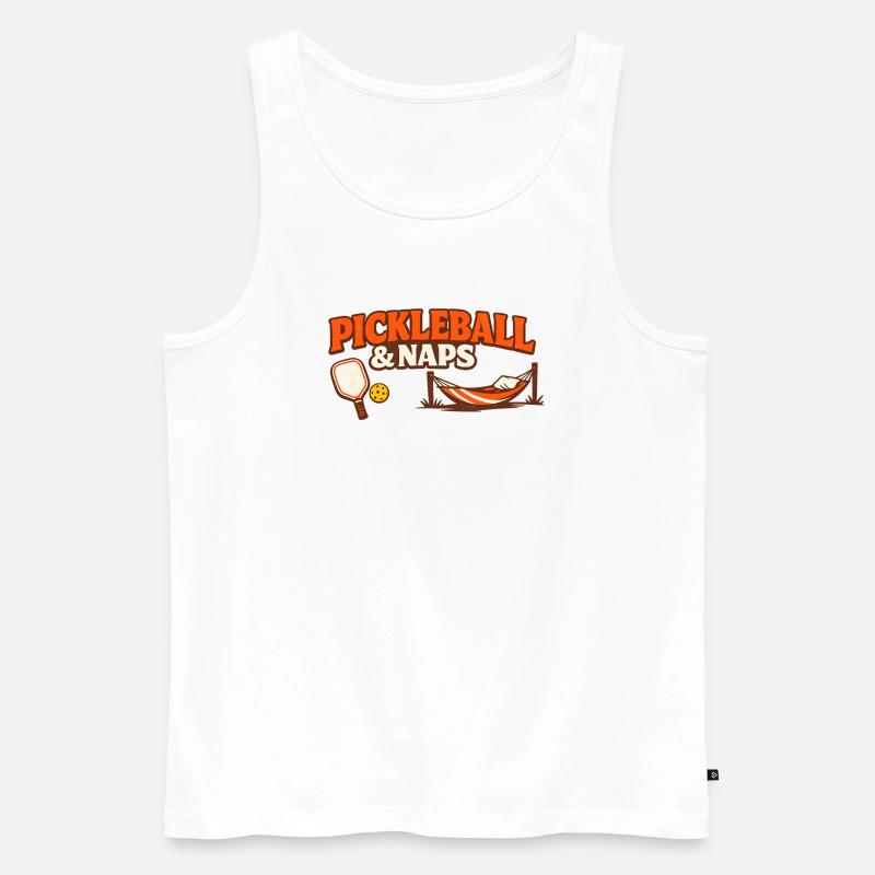 Pickleball & Naps - Männer Premium Bio Tank Top - Weiß