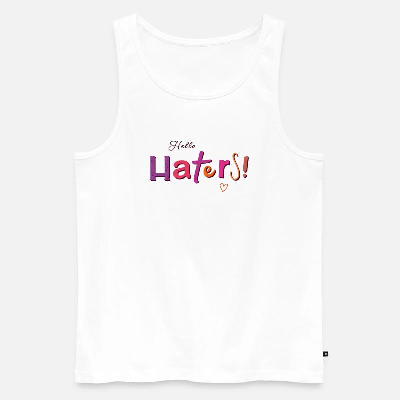 Hello Haters! Cooler Spruch - Männer Premium Bio Tank Top - Weiß