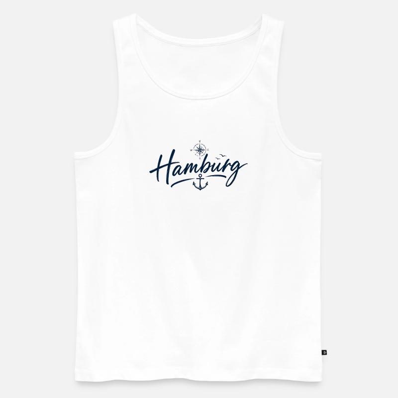 Hamburg Anker - Männer Premium Bio Tank Top - Weiß
