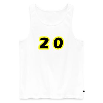 20 Number Symbol - Men's Premium Organic Tank Top - white - Front - Michal (187cm)