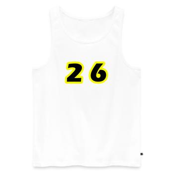 Symbole du chiffre 26 - Débardeur bio Premium Homme - blanc - Devant - Michal (187cm)