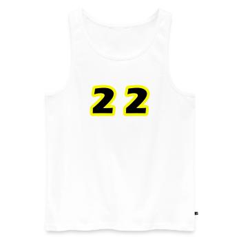 22 Number Symbol - Men's Premium Organic Tank Top - white - Front - Michal (187cm)