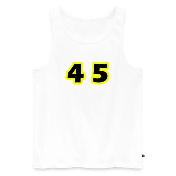 Symbole du chiffre 45 - Débardeur bio Premium Homme - blanc - Devant - Michal (187cm)
