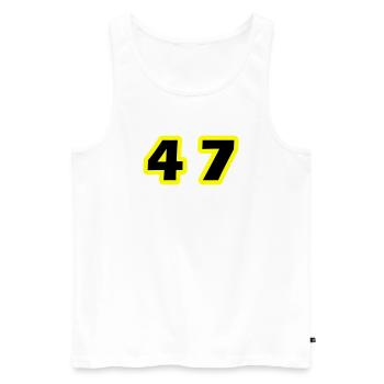 47 Zahl symbol - Männer Premium Bio Tank Top - Weiß - Vorne - Michal (187cm)