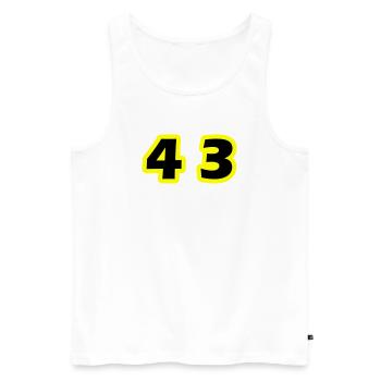 Symbole numérique 43 - Débardeur bio Premium Homme - blanc - Devant - Michal (187cm)