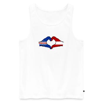 Drapeau Autrichien du Cap-Vert Mains en forme de cœur - Débardeur bio Premium Homme - blanc - Devant - Michal (187cm)