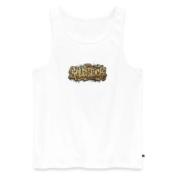 Goldstück Graffiti Hip Hop - Männer Premium Bio Tank Top - Weiß - Vorne - Michal (187cm)