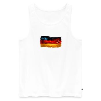 Tech-Circuit Neon Nebel Deutschland flagge - Männer Premium Bio Tank Top - Weiß - Vorne - Michal (187cm)