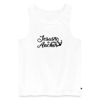 Jesus is my Anchor - Männer Premium Bio Tank Top - Weiß - Vorne - Michal (187cm)