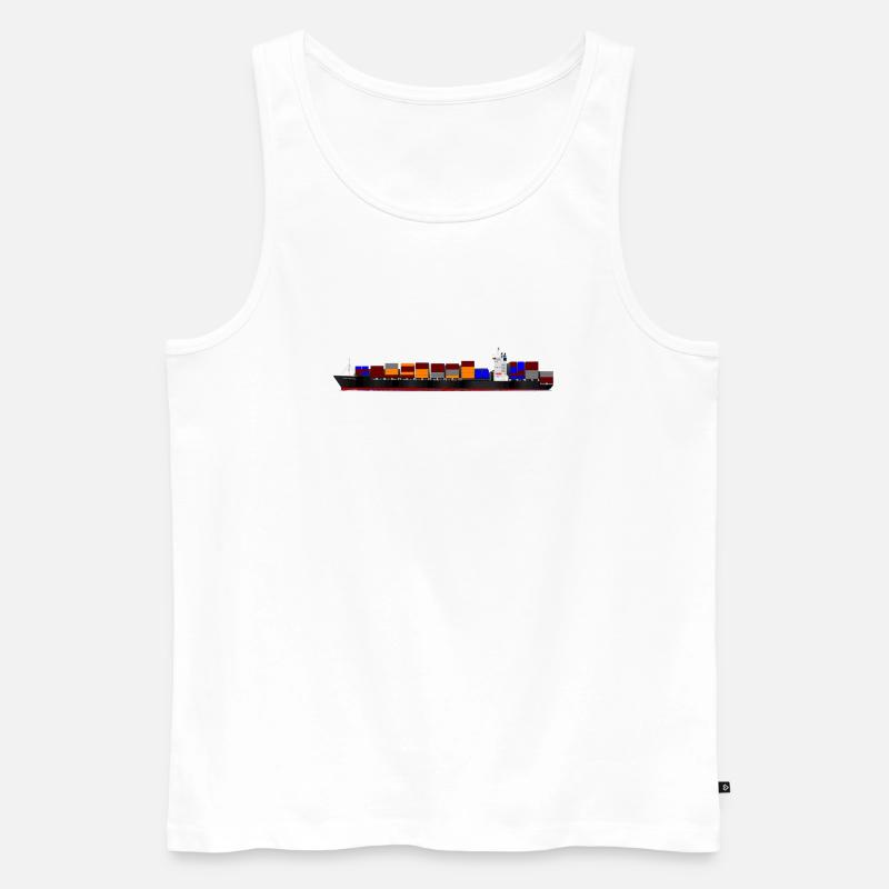Container Ship - Männer Premium Bio Tank Top - Weiß