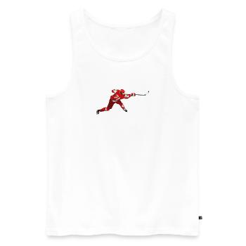 hockey - Men's Premium Organic Tank Top - white - Front - AI Model Male 178 light (178cm)