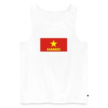 La ville de Hanoi dans le drapeau vietnamien - Débardeur bio Premium Homme - blanc - Devant - Michal (187cm)