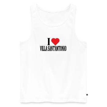 T-shirt J’adore Villa Sant Antonio Sardaigne - Débardeur bio Premium Homme - blanc - Devant - Michal (187cm)
