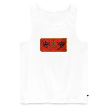 bouclier taureau du Portugal - Débardeur bio Premium Homme - blanc - Devant - Michal (187cm)