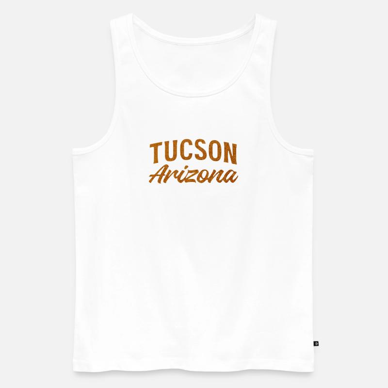Tucson Arizona Rustic Script - Männer Premium Bio Tank Top - Weiß