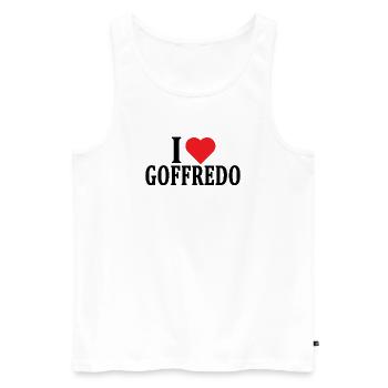 T-Shirt Ich liebe Goffredo T-Shirt Geschenkidee - Männer Premium Bio Tank Top - Weiß - Vorne - Michal (187cm)