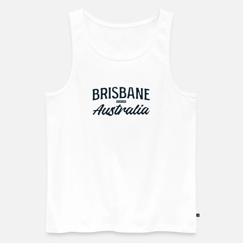 Brisbane Australia Script - Männer Premium Bio Tank Top - Weiß