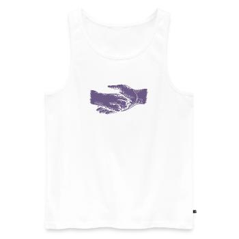 Hund und Herrchen - Hand und Pfote Silhouette - Männer Premium Bio Tank Top - Weiß - Vorne - AI Model Male 178 light (178cm)