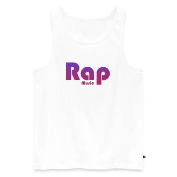 Vibrant Text Design Rap Music - Men's Premium Organic Tank Top - white - Front - AI Model Male 178 light (178cm)