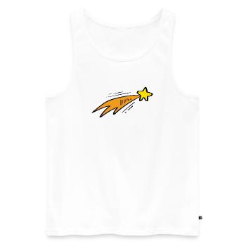 Star Trail Neon-Rakete - Männer Premium Bio Tank Top - Weiß - Vorne - AI Model Male 178 light (178cm)