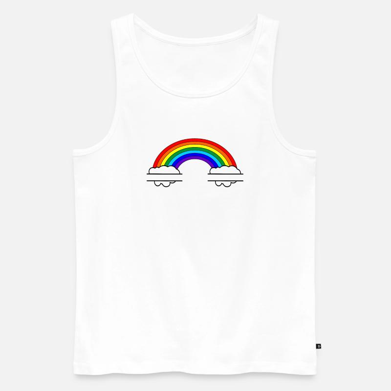 Regenbogen mit zwei Namensblasen - Männer Premium Bio Tank Top - Weiß