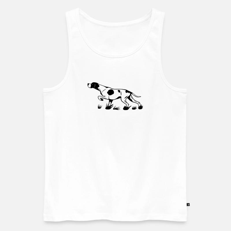 Pointer vorstehend - Männer Premium Bio Tank Top - Weiß