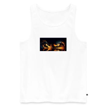 Hitze des Gefechts - Männer Premium Bio Tank Top - Weiß - Vorne - AI Model Male 178 light (178cm)