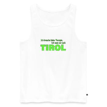 Therapie Tirol - Männer Premium Bio Tank Top - Weiß - Vorne - AI Model Male 178 light (178cm)