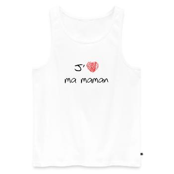 J'aime ma maman - Fête des Mères - Débardeur bio Premium Homme - blanc - Devant - Michal (187cm)