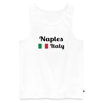 Naples Italia - Imprimés élégants - Débardeur bio Premium Homme - blanc - Devant - Michal (187cm)