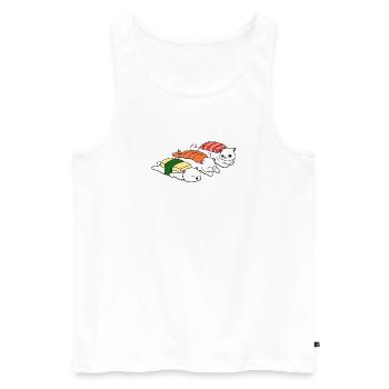 Meow Sushi - Men's Premium Organic Tank Top - white - Front - AI Model Male 178 light (178cm)