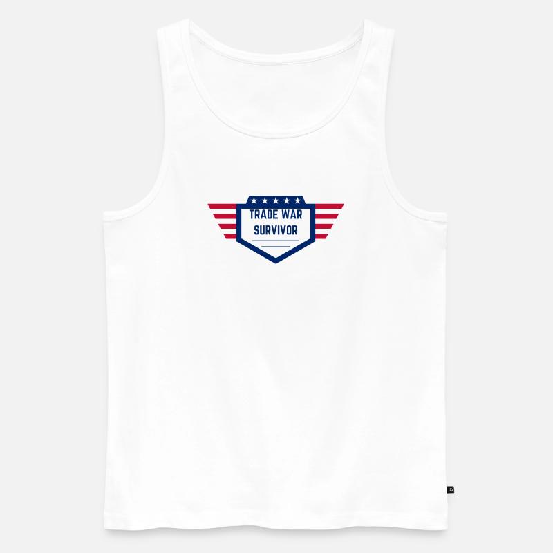 Trade War Survivor - US Edition - Männer Premium Bio Tank Top - Weiß